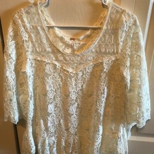 Free People Ivory Lace Blouse